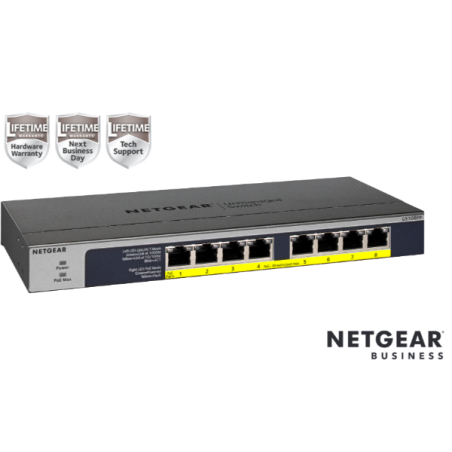 Netgear NETGEAR GS108PP-100EUS Switch Unmanaged PoE a 8 porte con budget energetico 123W