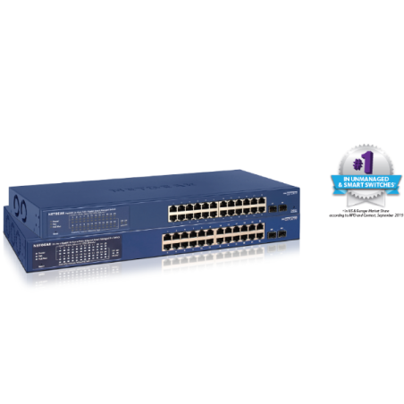 Netgear GS724TPP-300EUS - Netgear Switch Smart Managed Pro PoE+ Gig Ethernet a 24 porte 2 p SFP Insight